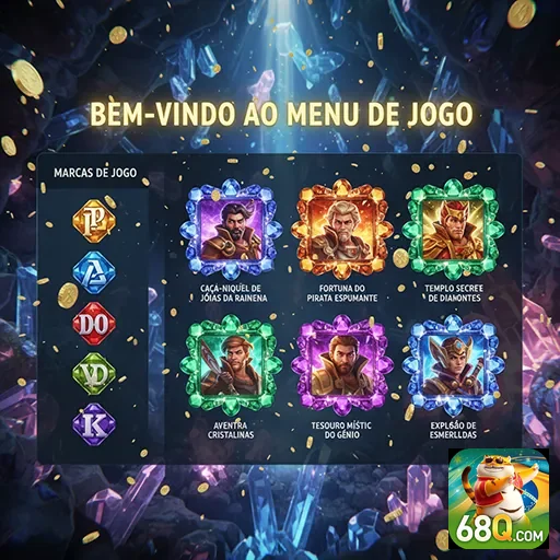 Menu de jogos do 68q com imagens de slots VIP exclusivos.