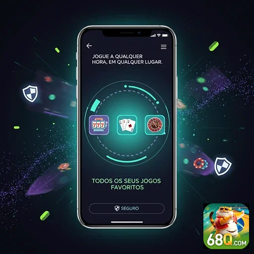Tela do aplicativo 68q mostrando jogos e segurança mobile.