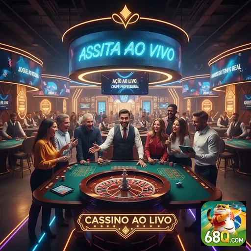 Jogadores VIP interagem em cassino ao vivo do 68q.