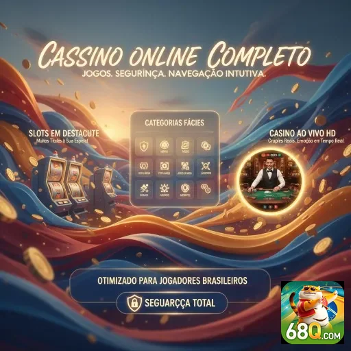 Interface do cassino online da 68q, com jogos e navegação fácil.