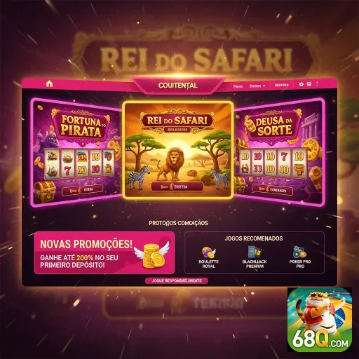 Tela do jogo 'Rei do Safari' disponível na 68q.