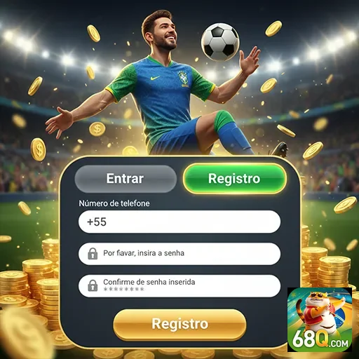 Jogador comemorando com bola e formulário na 68q.