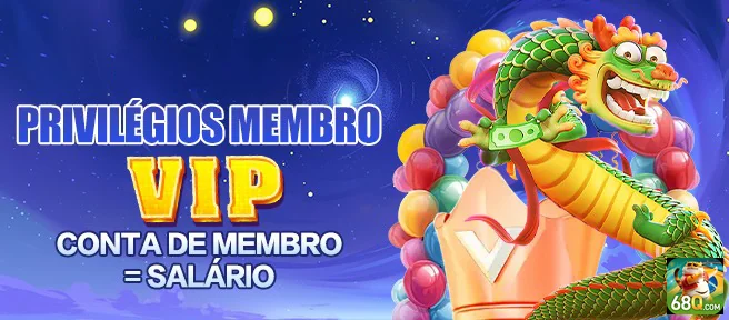 Ilustração de um dragão e vantagens VIP na 68q.