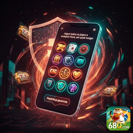 Celular exibindo jogos da 68q com segurança e diversao.