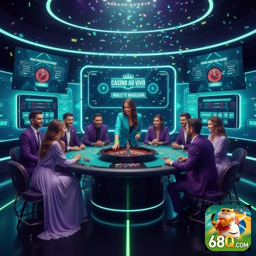 Jogadores desfrutando de roleta ao vivo na 68q.