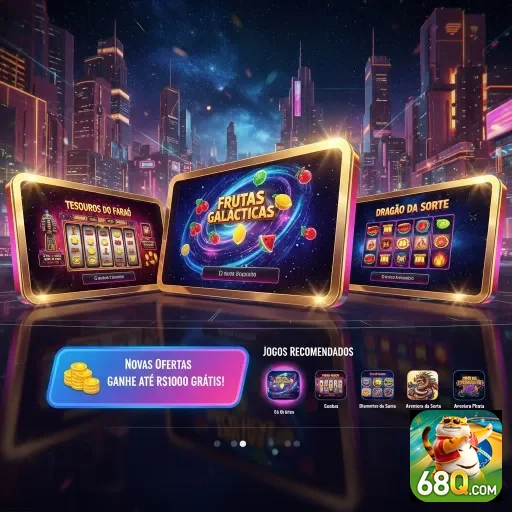 Interface da 68q destacando serviços VIP e jogos recomendados.