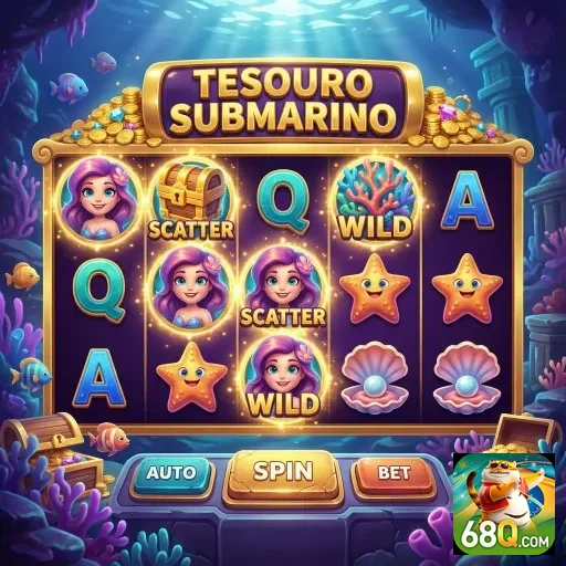 interface de jogo do caça-níqueis Tesouro Submarino na 68q