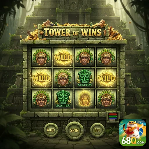 Tela do jogo 'Tower of Wins' disponível no 68q.