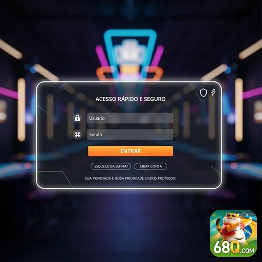 Tela de login segura do site 68q para acesso VIP.